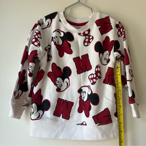 Disney Minnie Mouse Sweatshirt Toddler Girls 3T Joe Fresh White Red Pullover - Picture 8 of 9